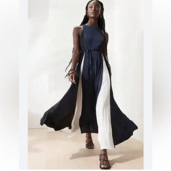 Banana Republic factory color block panel gown, size 2p - Picture 1 of 6